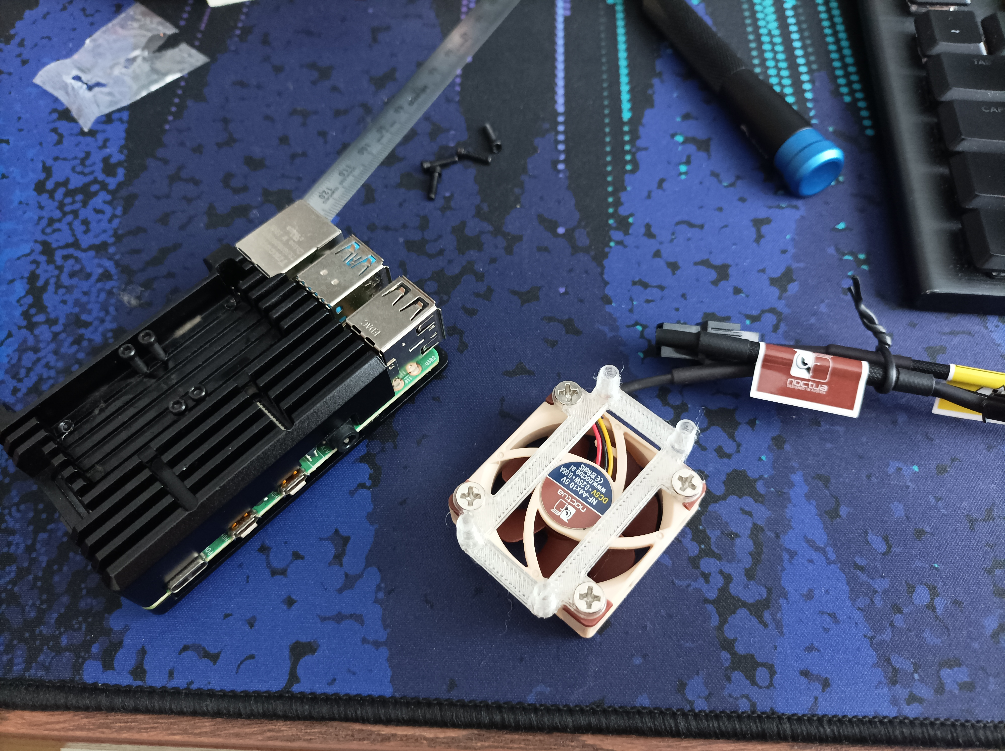 Adapter for RPi 4 justPi Aluminium Radiator to Noctua NF-A4x10 5v by ...
