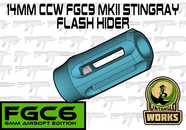 FGC-6: FGC-9 MKII Stingray flash hider 14mm CCW for airsoft