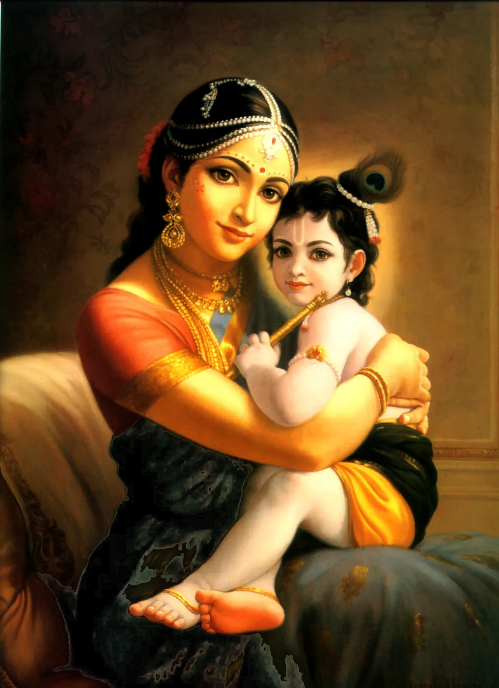Baby Krishna With Mother Yashoda Easy To Print Filament Painting By Baby Krishna With Mother Yashoda Easy To Print Filament Painting By