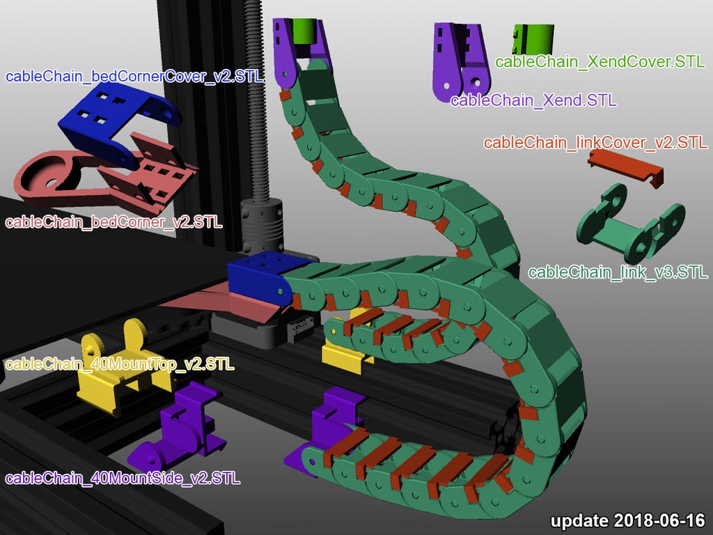 Miniatura 2 do modelo 3D Ender 3 Cable Chain