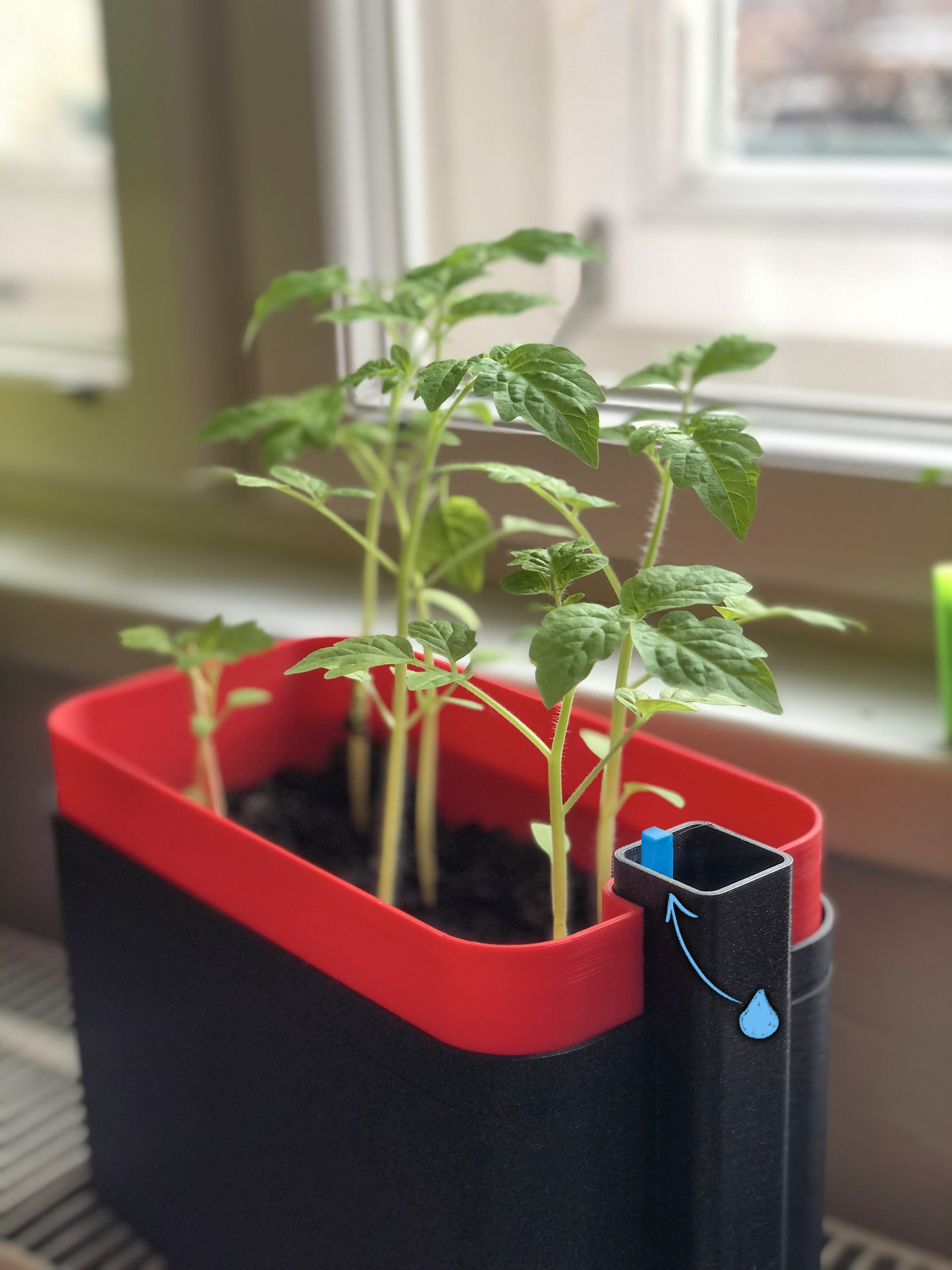 Self-watering rectangular planter (with optional labels) by Mikolas ...