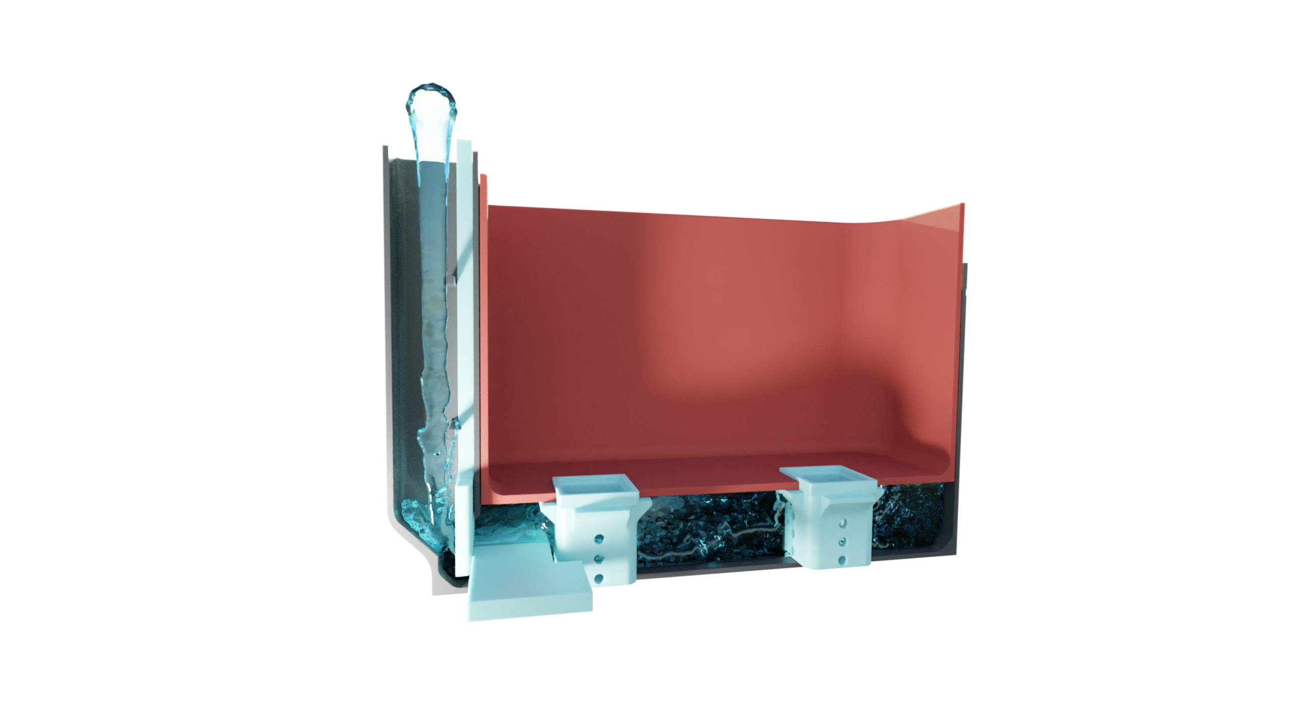 Miniatura 4 do modelo 3D Self-watering rectangular planter (with optional labels)