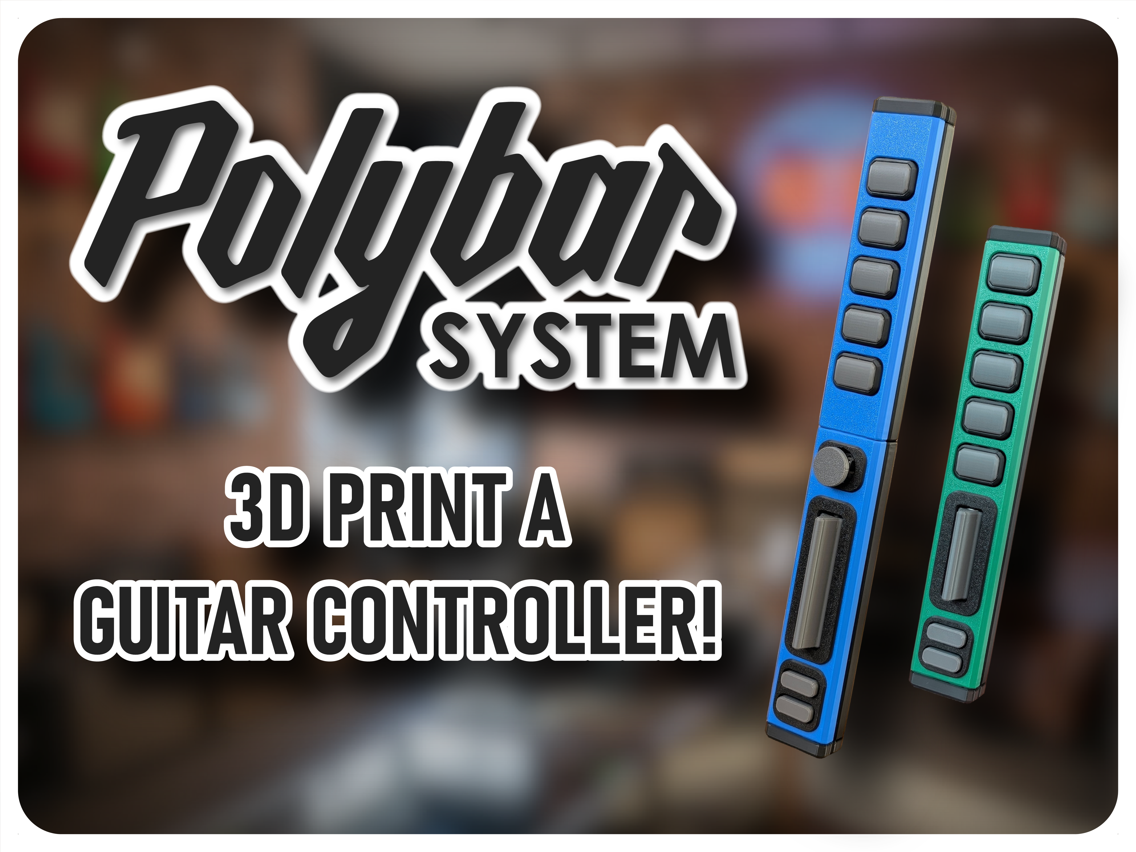Polybar System - 3D Printed Guitar Controllers 3D model thumbnail