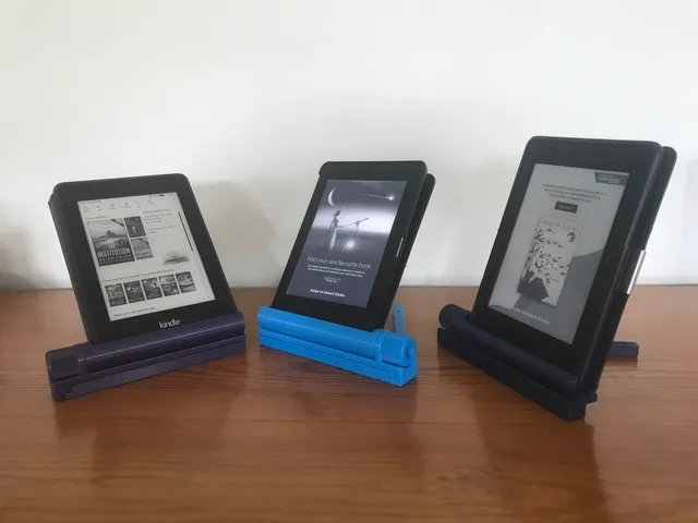 Folding adjustable Kindle stand, metric