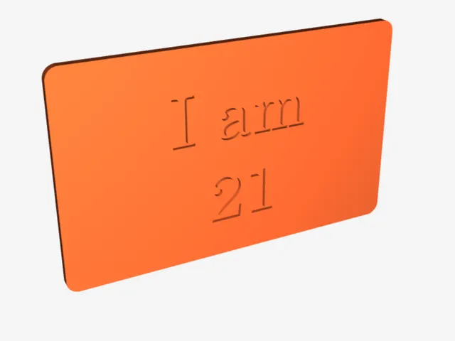 I am 21 Card