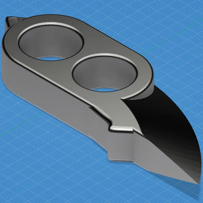 Keychain Knife - One Hand Operation with Finger Guard by MattoDesign, Download free STL model