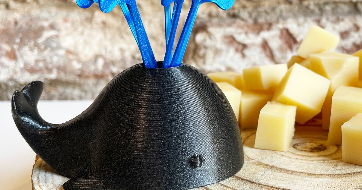 CUTE WHALE TOOTHPICK HOLDER by Filar3D Download free STL model