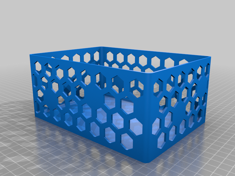Miniatura 6 do modelo 3D Rectangular organizer with hexagonal honeycomb pattern