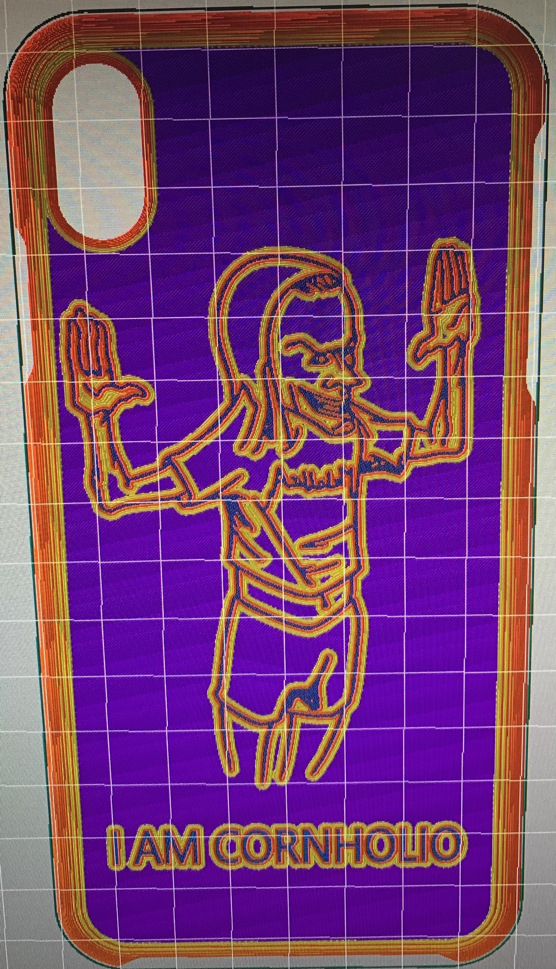 I AM CORNHOLIO iPhone XS Max case made to print with PLA.