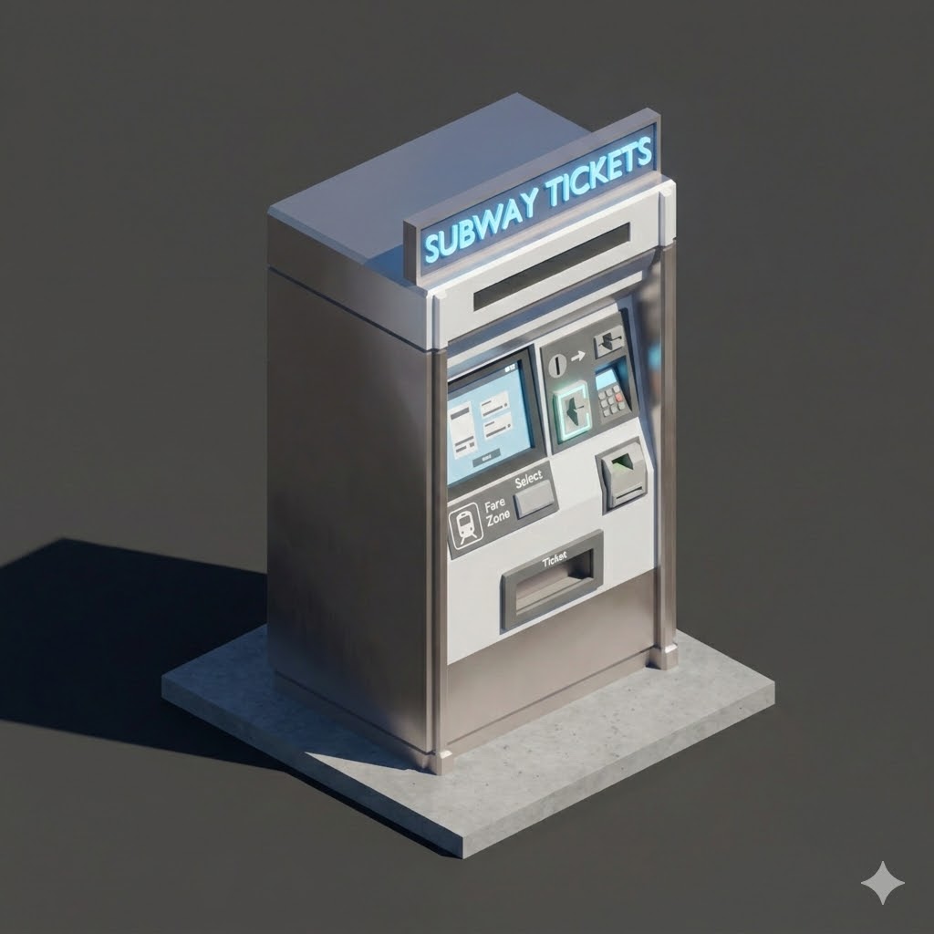Low Poly Subway Ticket Machine