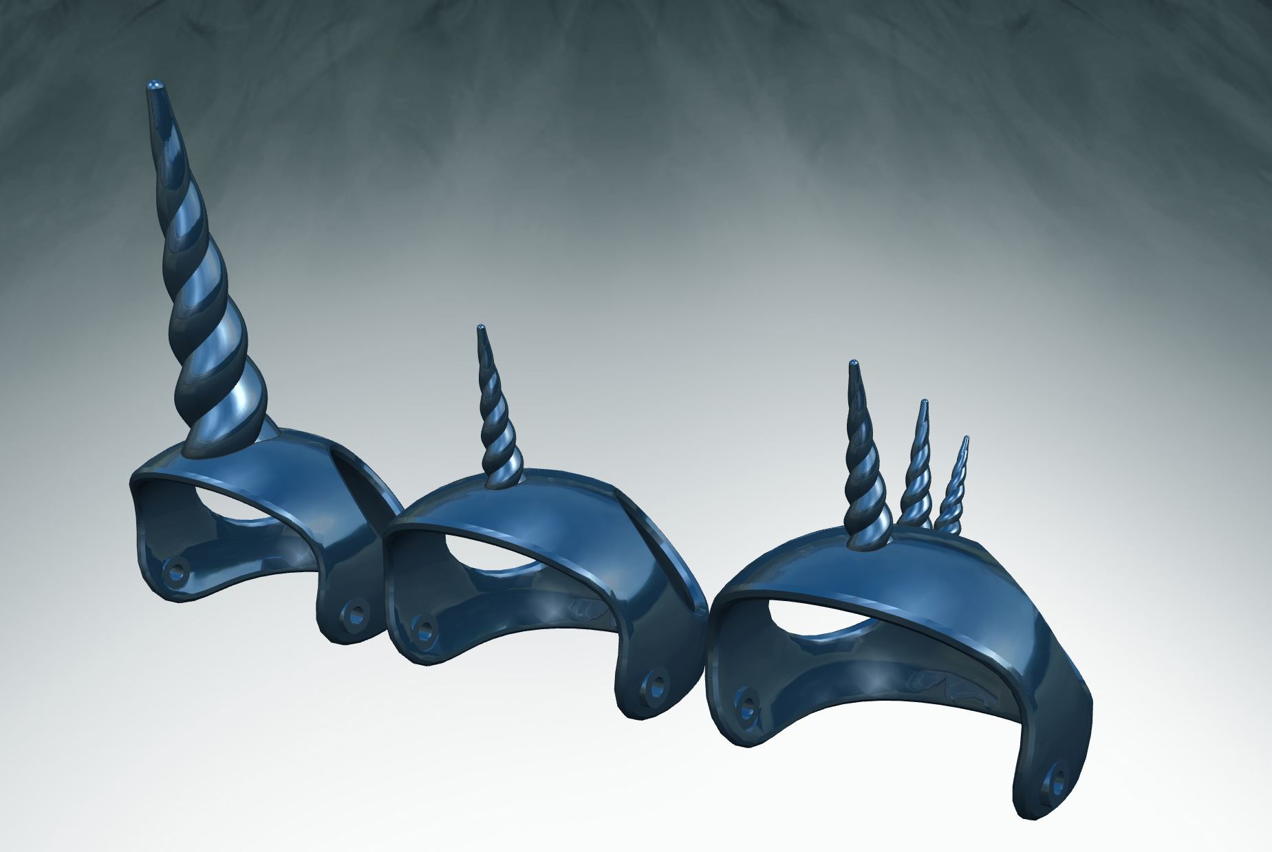 Cat Unicorn helmet 3D model thumbnail