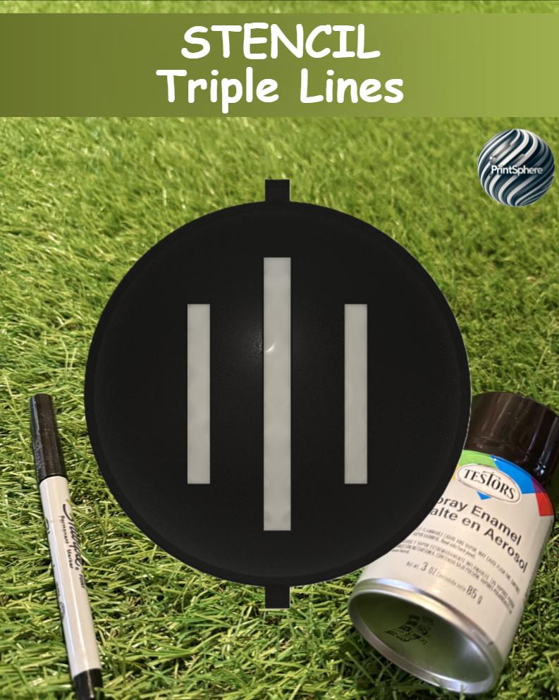 Golf - Golf Ball Stencil - Insert - Alignment - Triple Lines - Marker