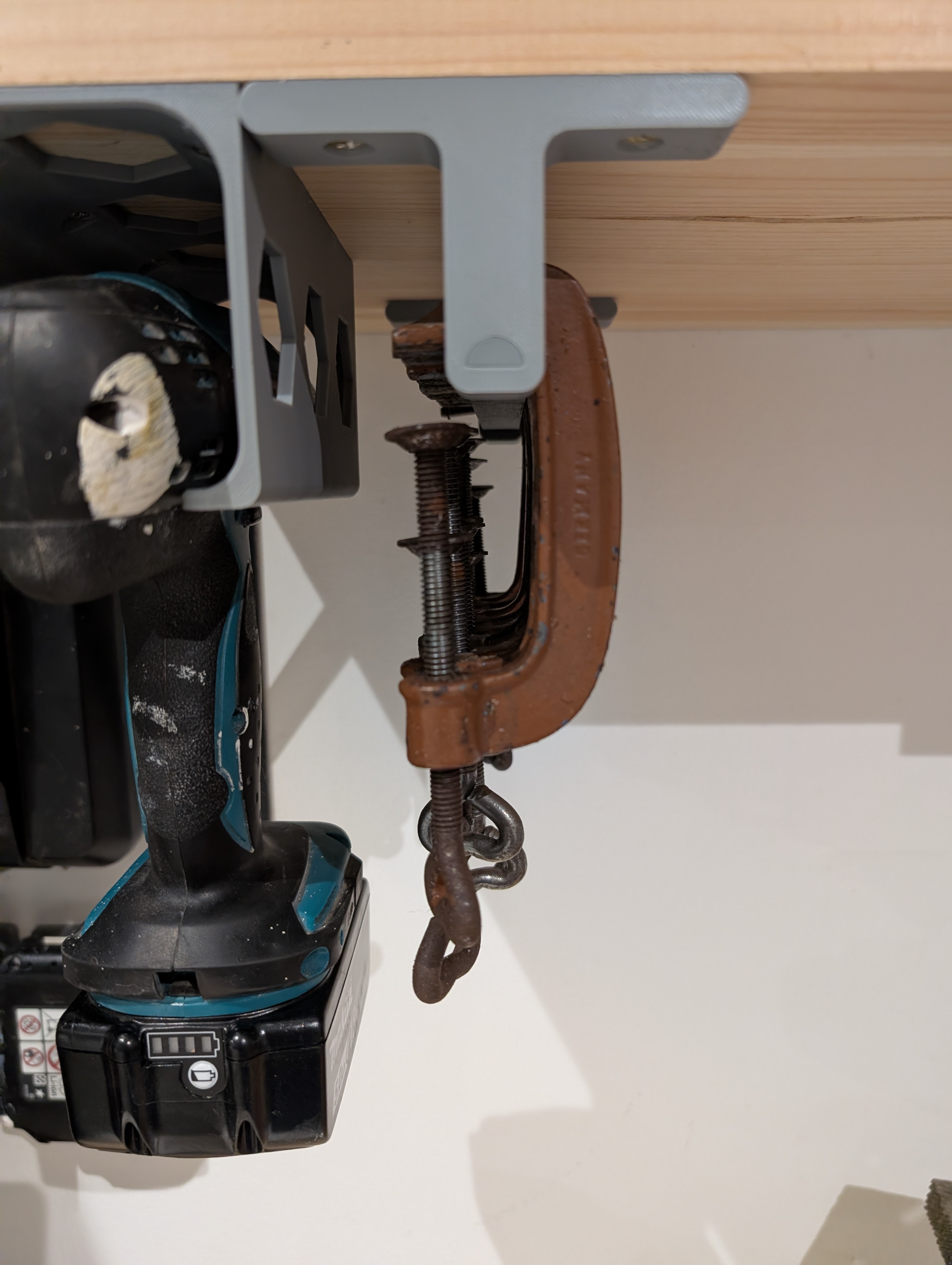 Under-Shelf Rack Hanger — Clamp & Tool Holder 100/150/200mm