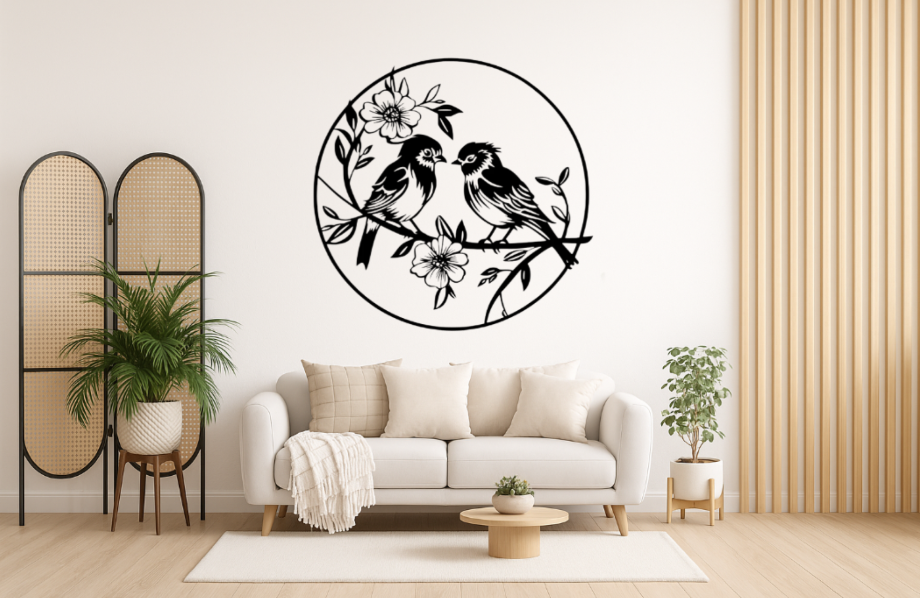WallArt - Birds with Flowers