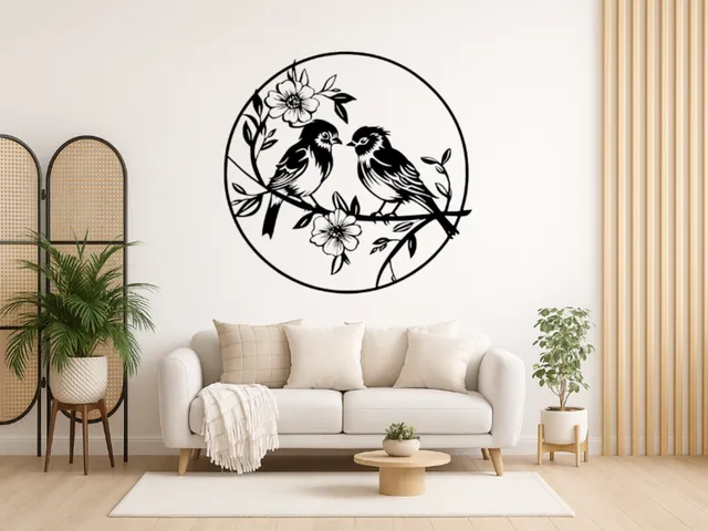 WallArt - Birds with Flowers