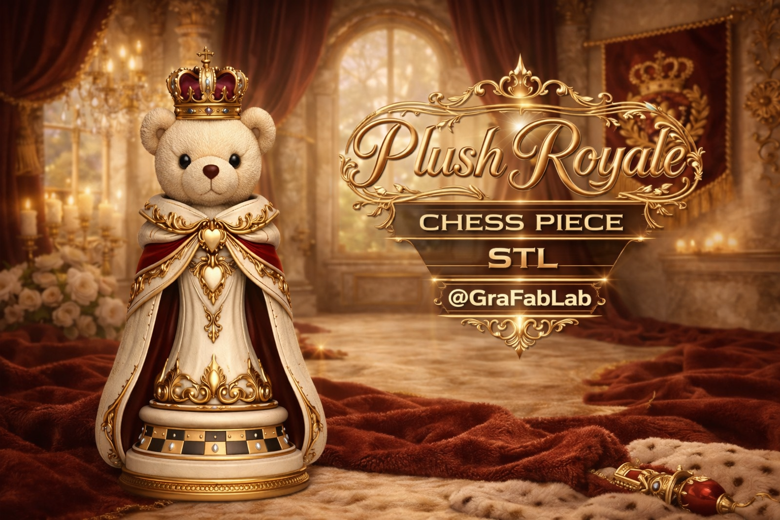 Plush Royale "King" - chess piece 3D model