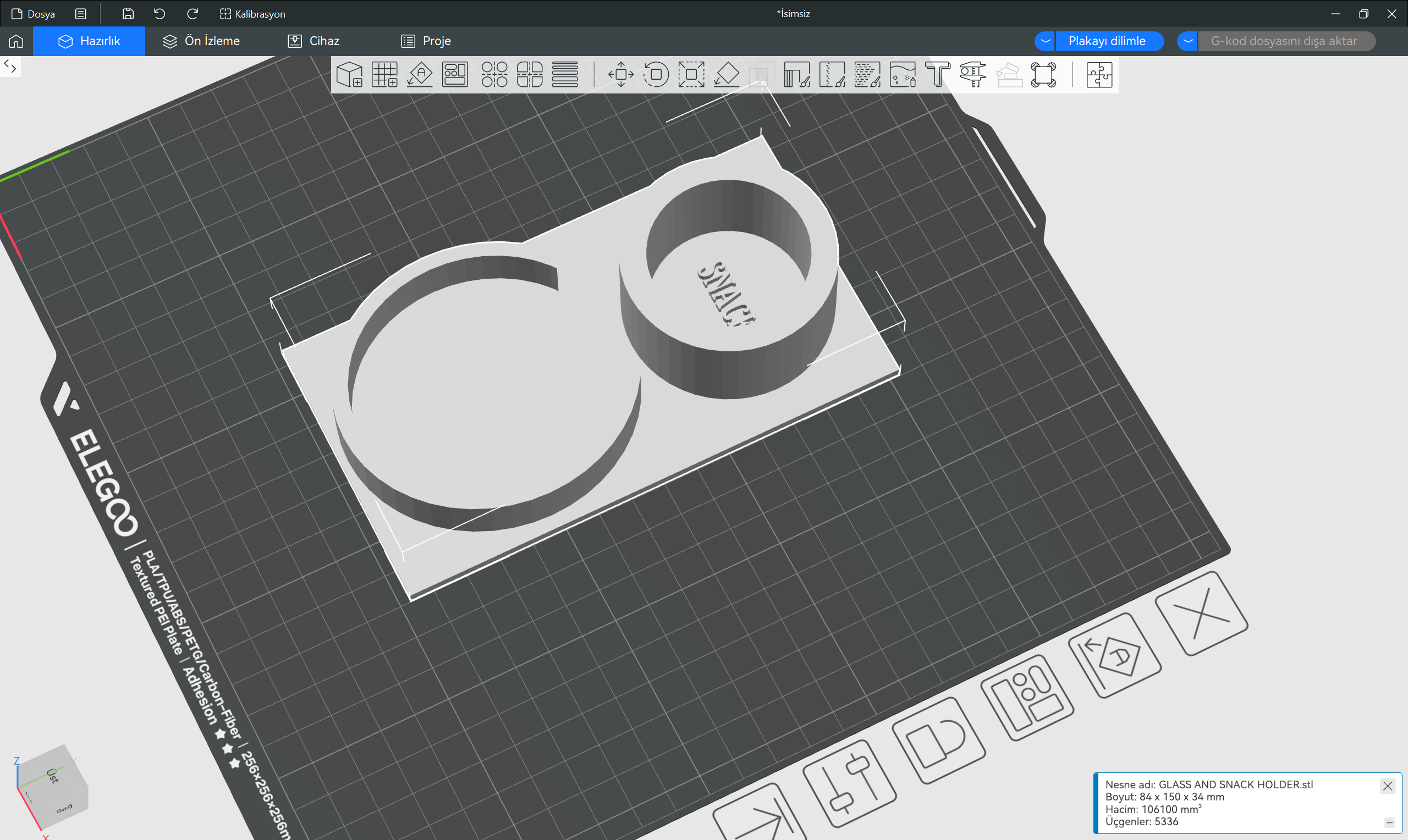 glass and snask holder 3D model