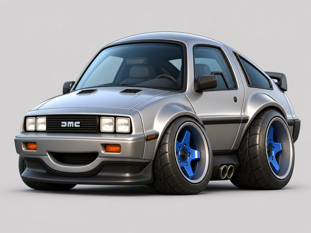 Delorean DMC 12 caricature