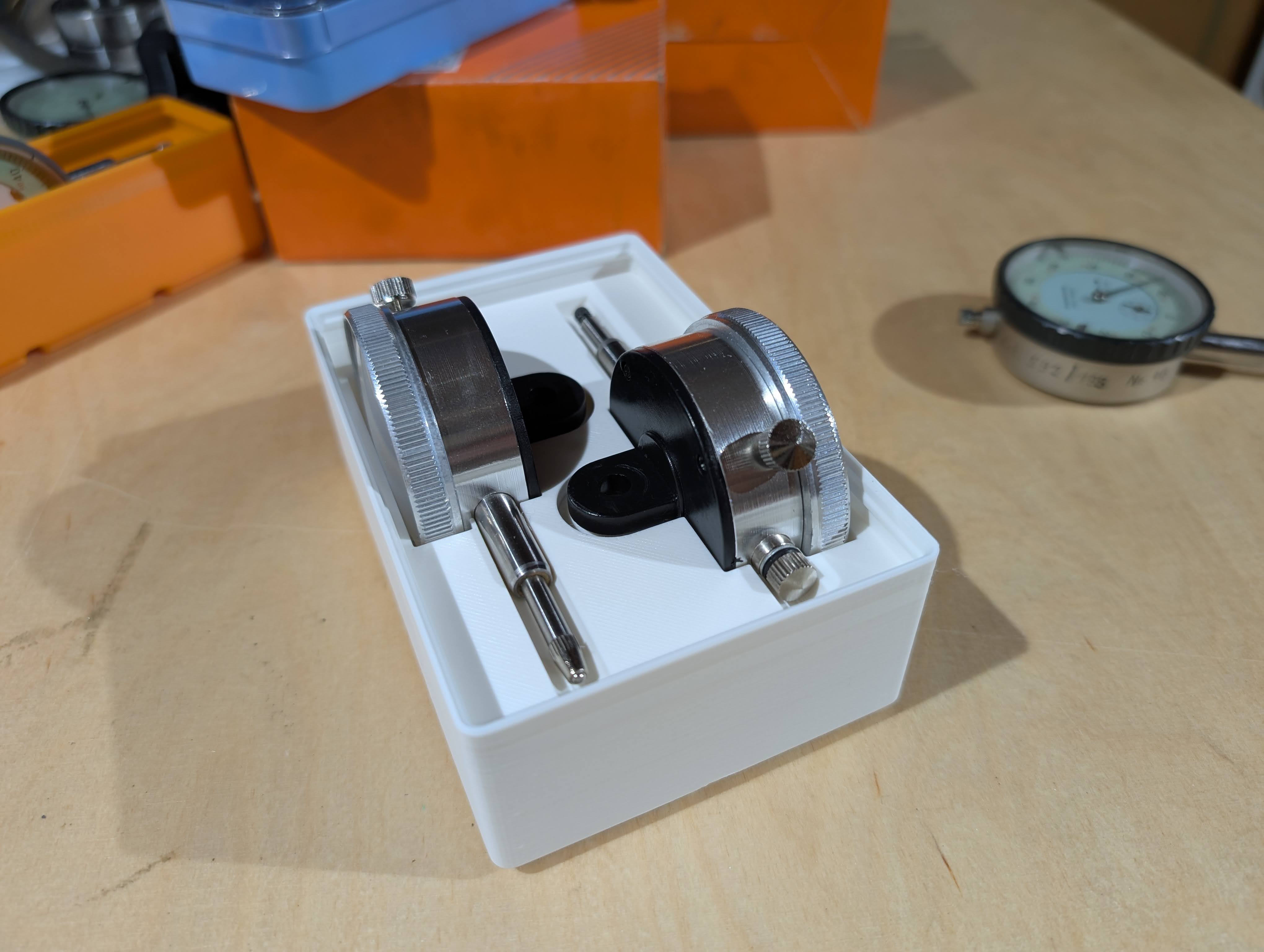 gridfinity bin for dial indicators (52/58mm) with caseback mounting lug