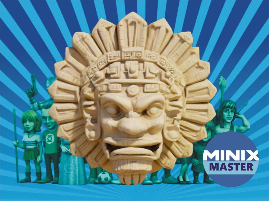 aztec fontain relief
