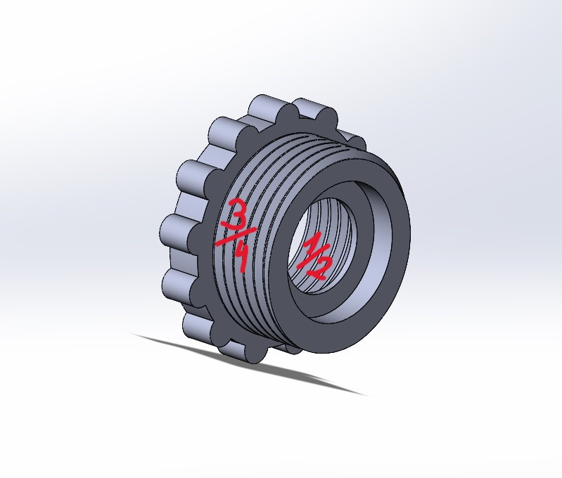 adapter fitting 1/2 to 3/4 for Gardenhose