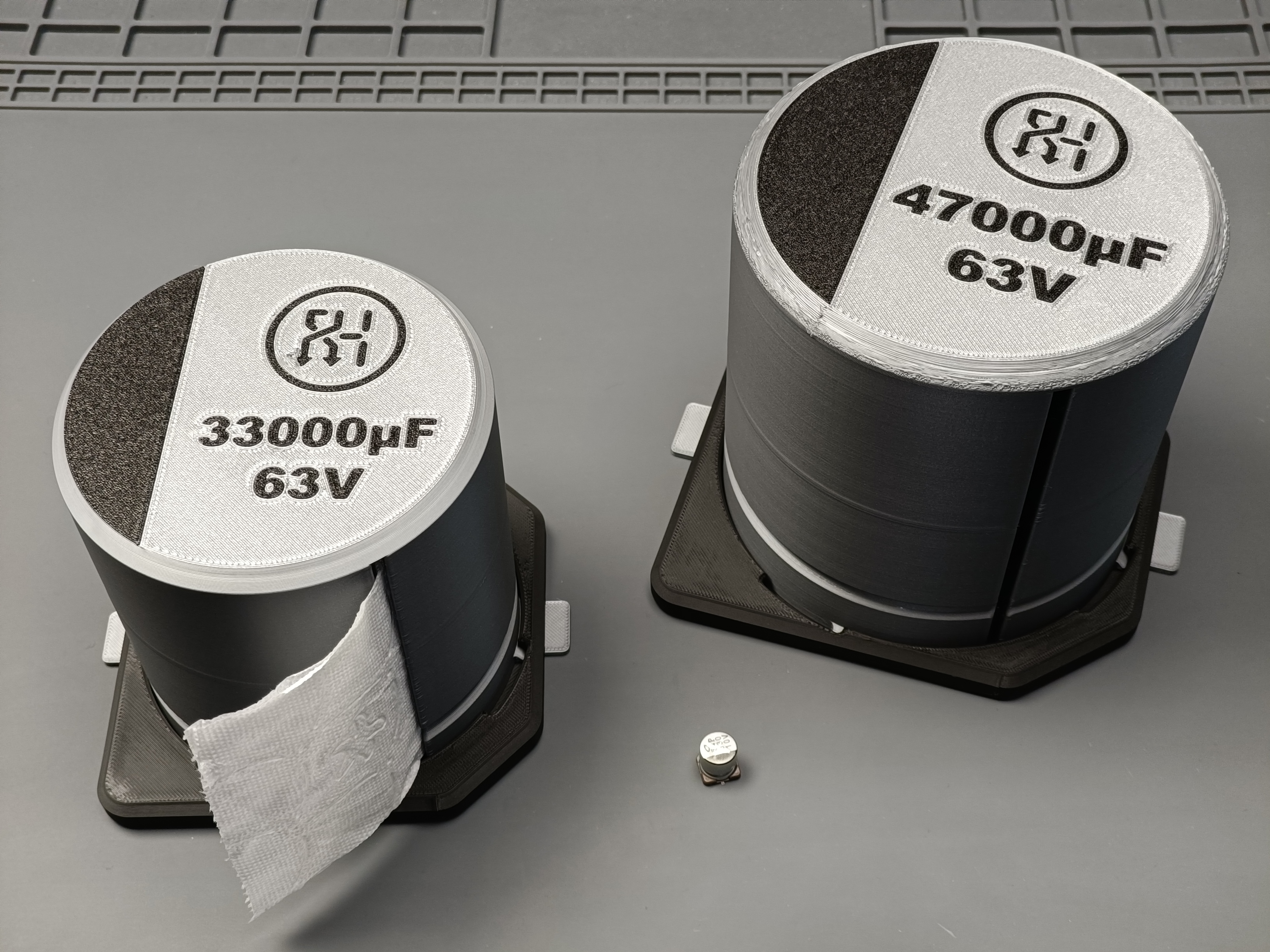 SMD Capacitor Toilet Paper Dispenser for Electronics Bench with optional Magnet