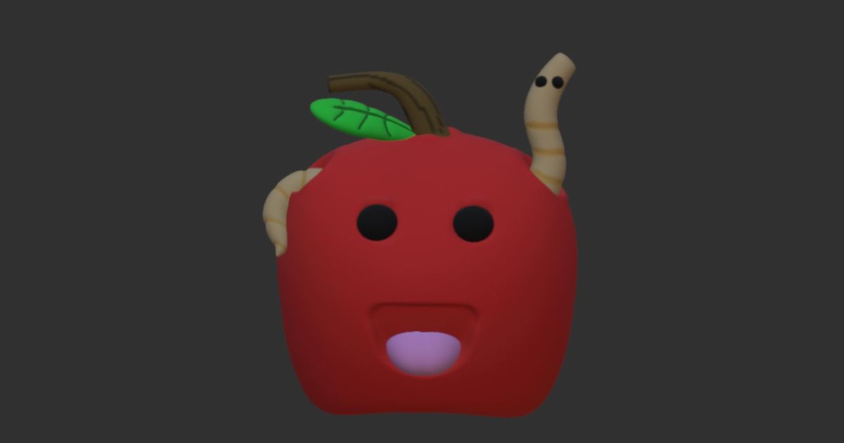 Mr Apple and his mate Worm by Primewelder Download free STL model
