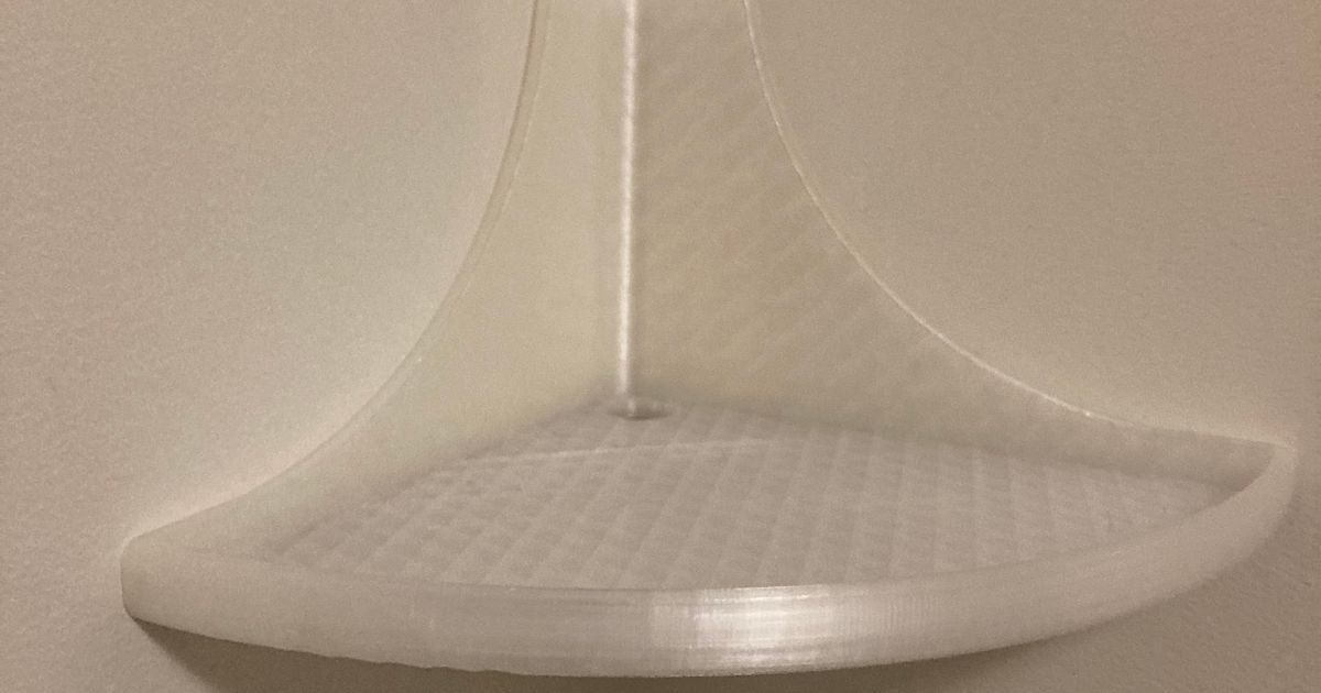 Corner Wall Shelf with Cord Slot by darkcoffee Download free STL