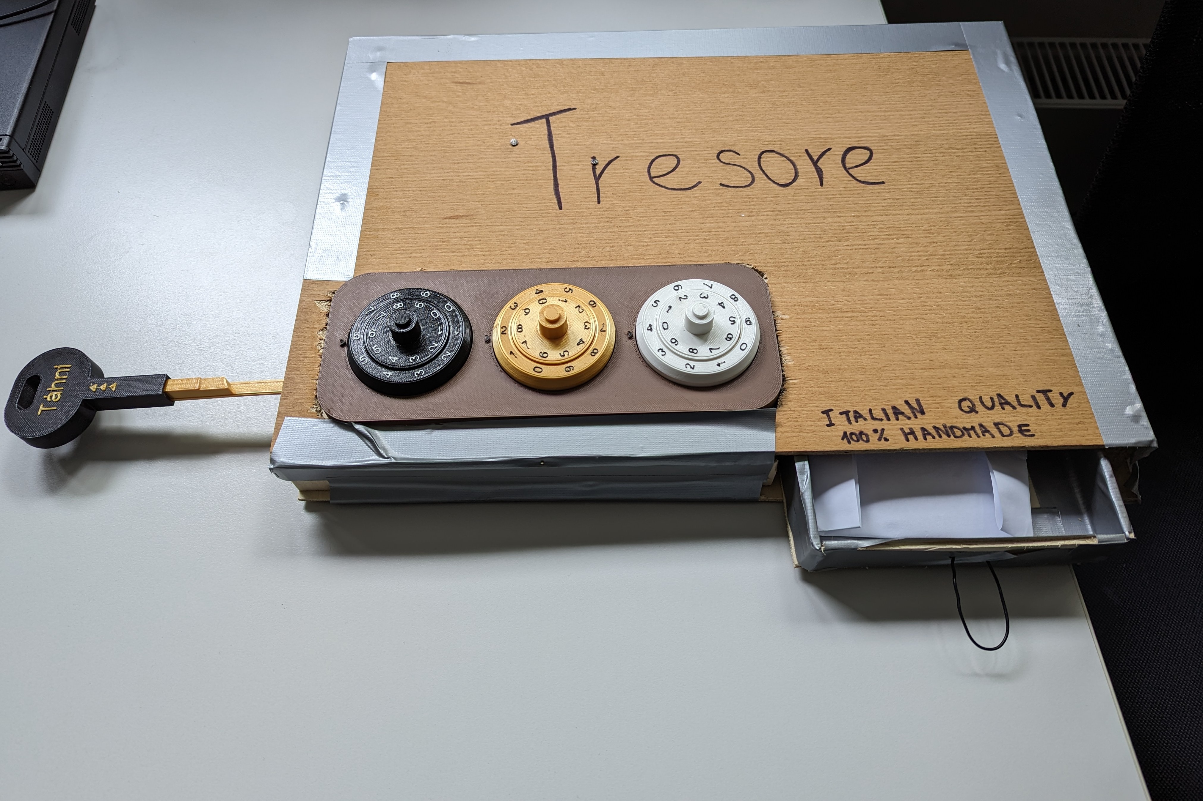 Three dials combination puzzle lock for an escape room by Jakub Věžník