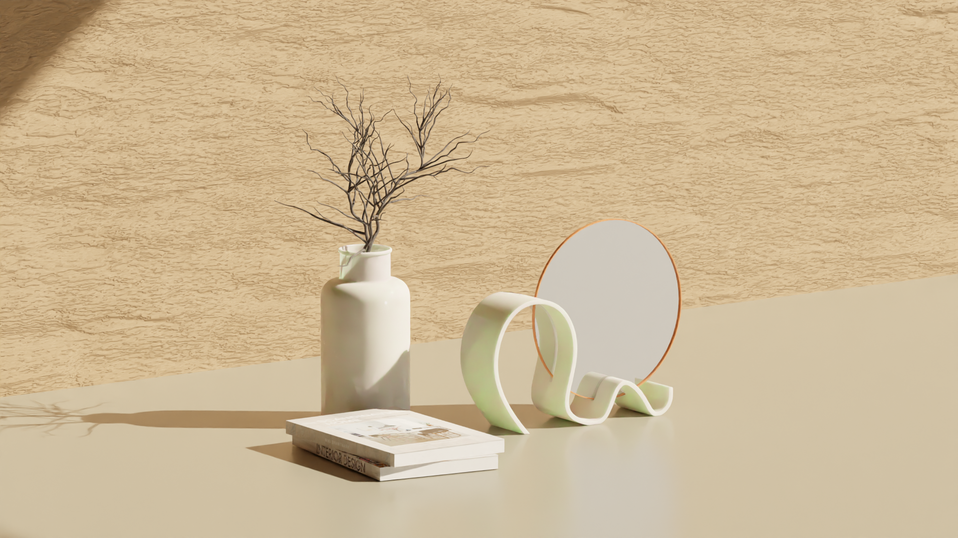 Wave Table Mirror - Home Decor