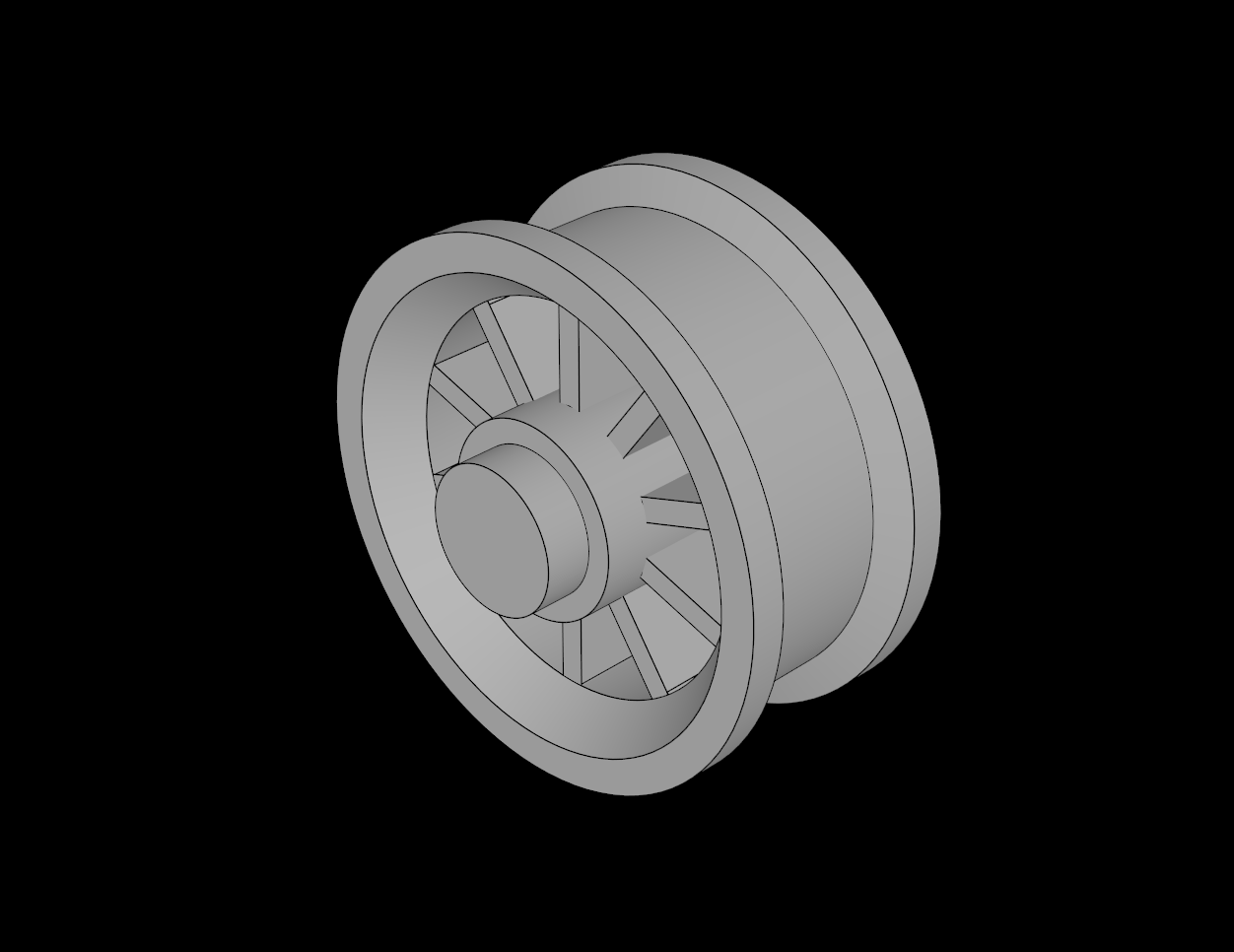 Lego Compatible (242.dat) Wheel Spoked with Stud