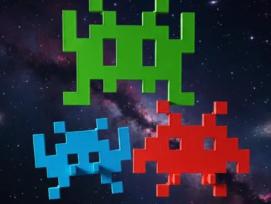 Space Invaders Wall Hanger Retro Style