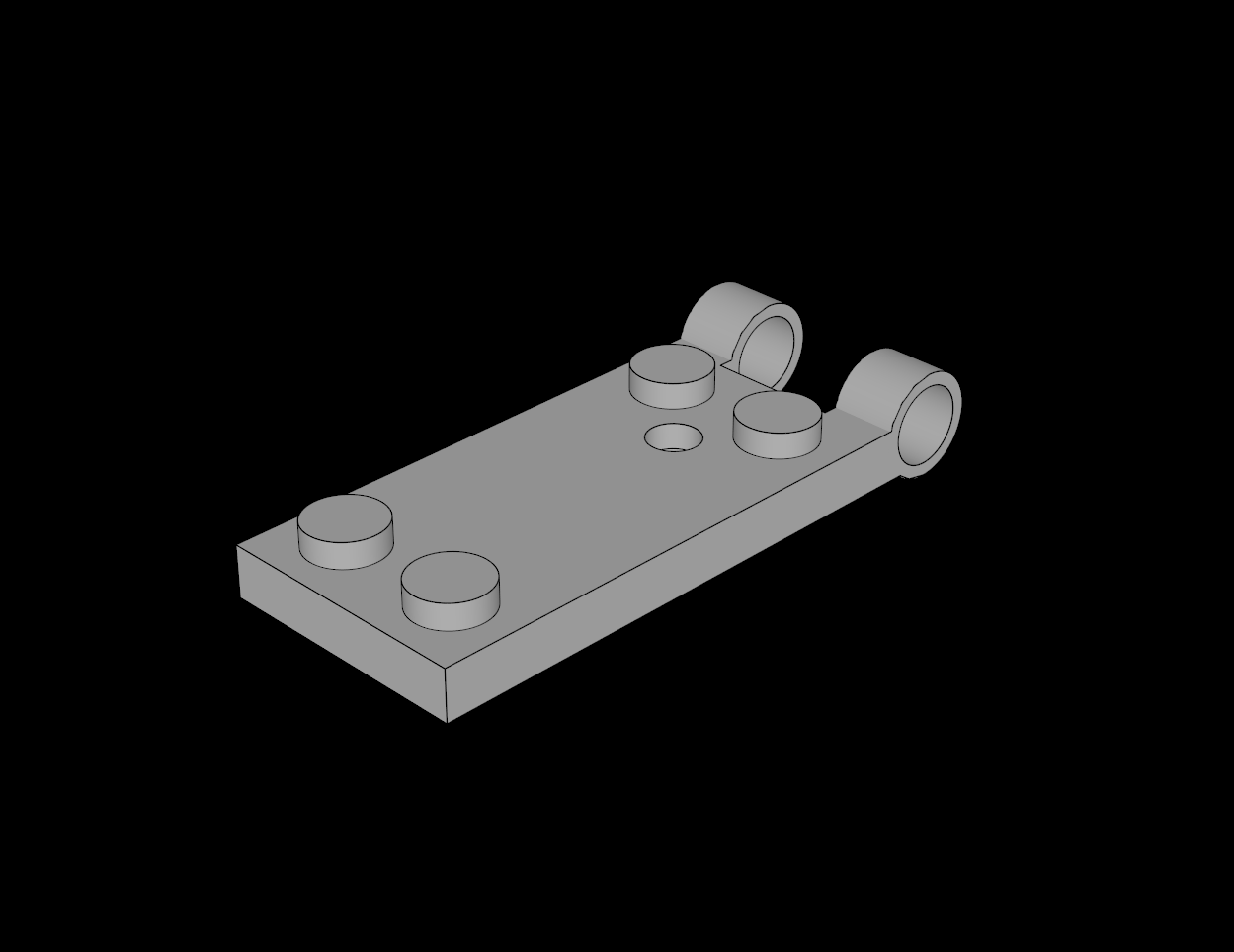 Lego Compatible (3149e.dat) Hinge Plate  2 x  5 Base with Large Hole