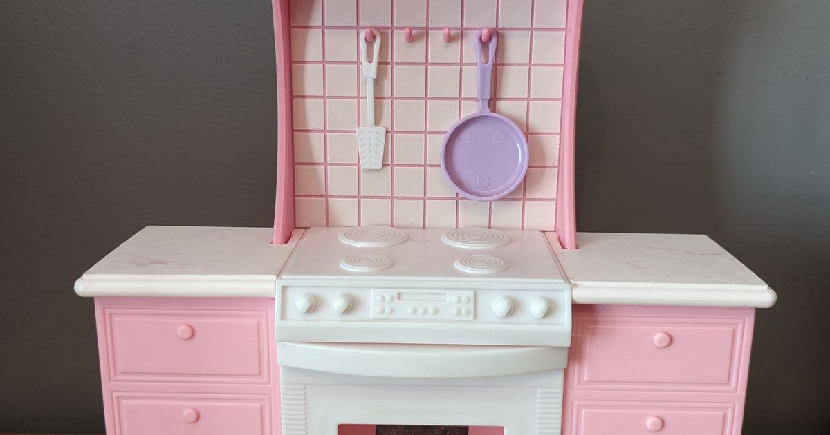 Replacement Backsplash for 1996 Barbie Kitchen Playset Stove by W3asel