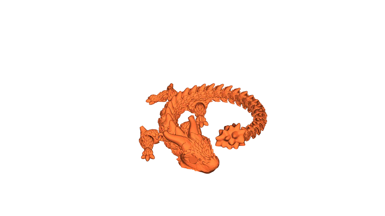 DRAGON FOMULA53㎜X33㎜93a Articulated Dragon 004 v2 – Magnet (8x3mm) & Glass Eyes (12mm) by