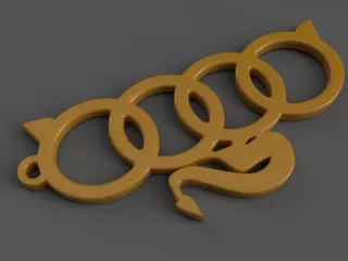 AUDI Devil styled keychain by BCDesign Download free STL model