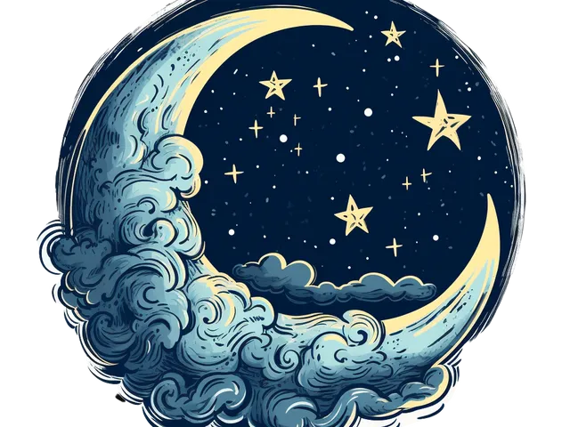 Illustrated Moon HueLabs Filament Painting