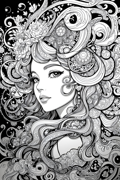 Line Art Girl - Hueforge Print by cyanidesugar | Download free STL ...