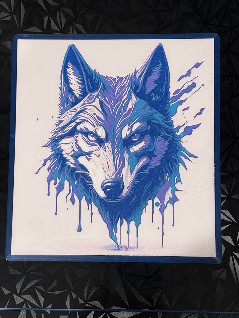 Wolf in Drip Style - Hueforge Print
