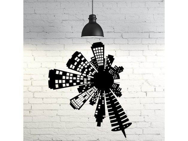 Cityscape Wall Sculpture 2D