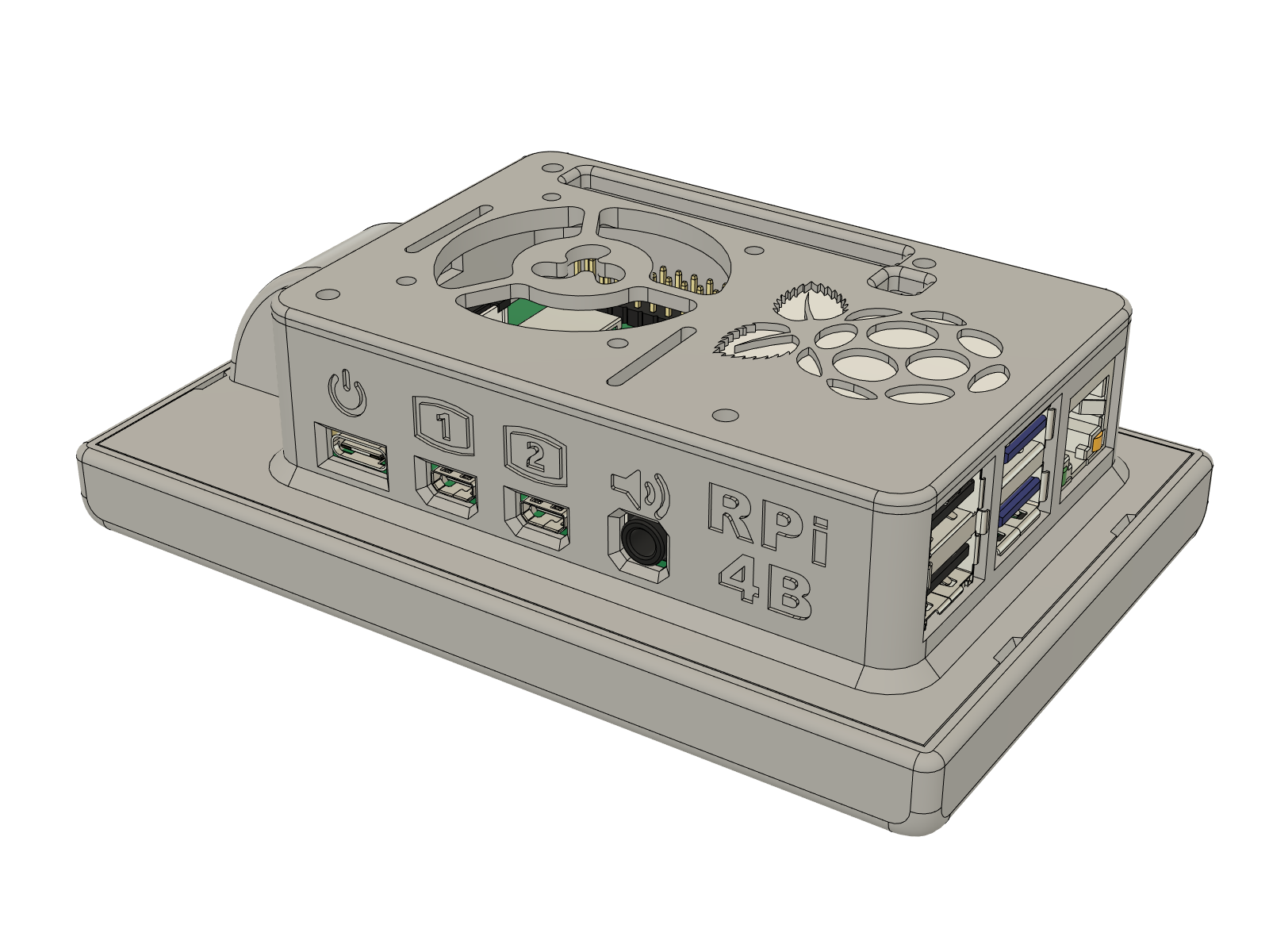 Case for BigTreeTech PITFT50 V1.0 and Raspberry Pi 4 Model B [source available]