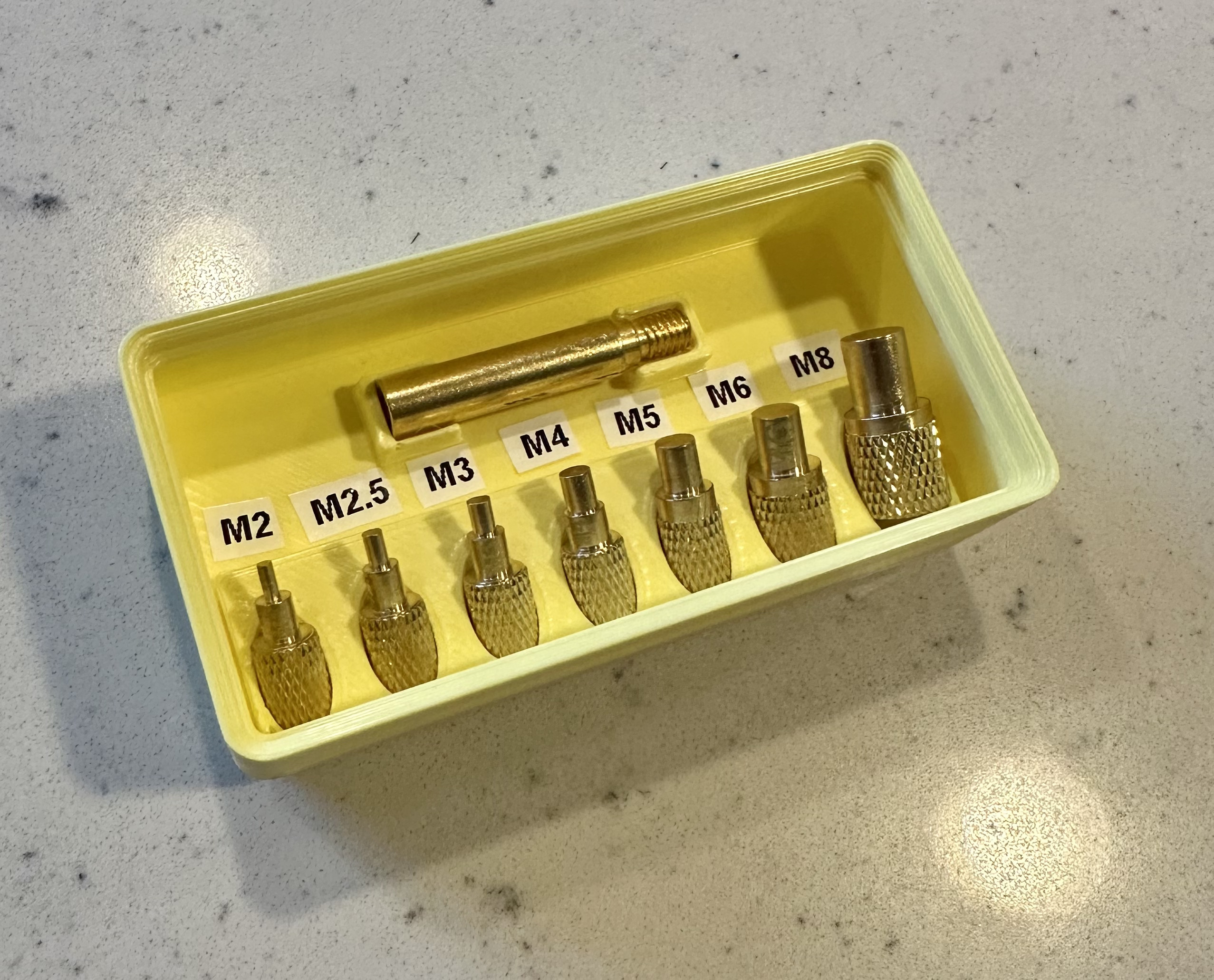 ShineNow Heat-set Insert Tips Gridfinity Bin