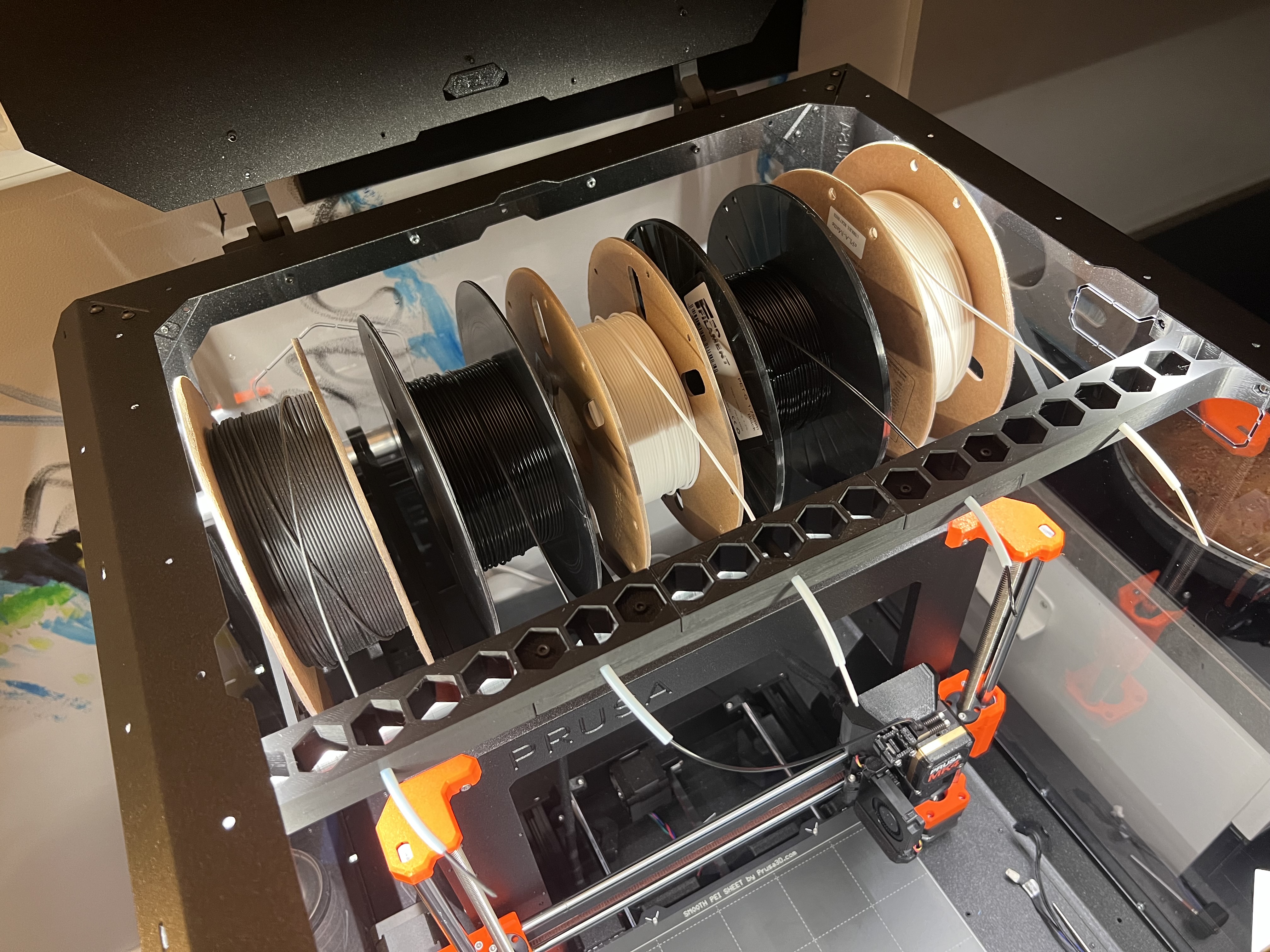 Ultimate Prusa Enclosure 5x Spool holder dry box
