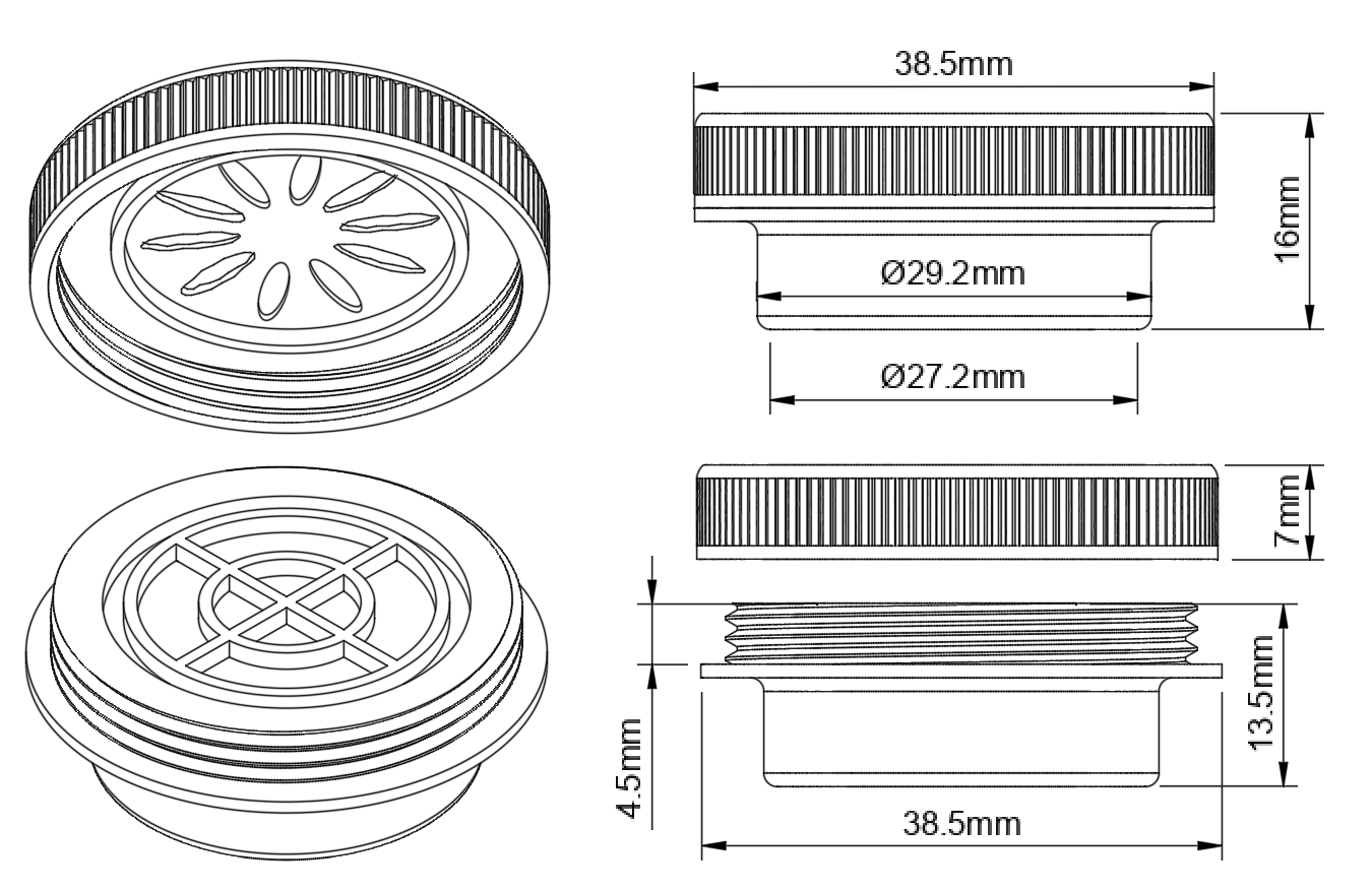 225ml Filtered Erlenmeyer Flask Cap by nvonniessen Download free STL