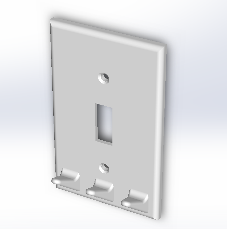 Single Light Switch Cover With 3 Key Hooks