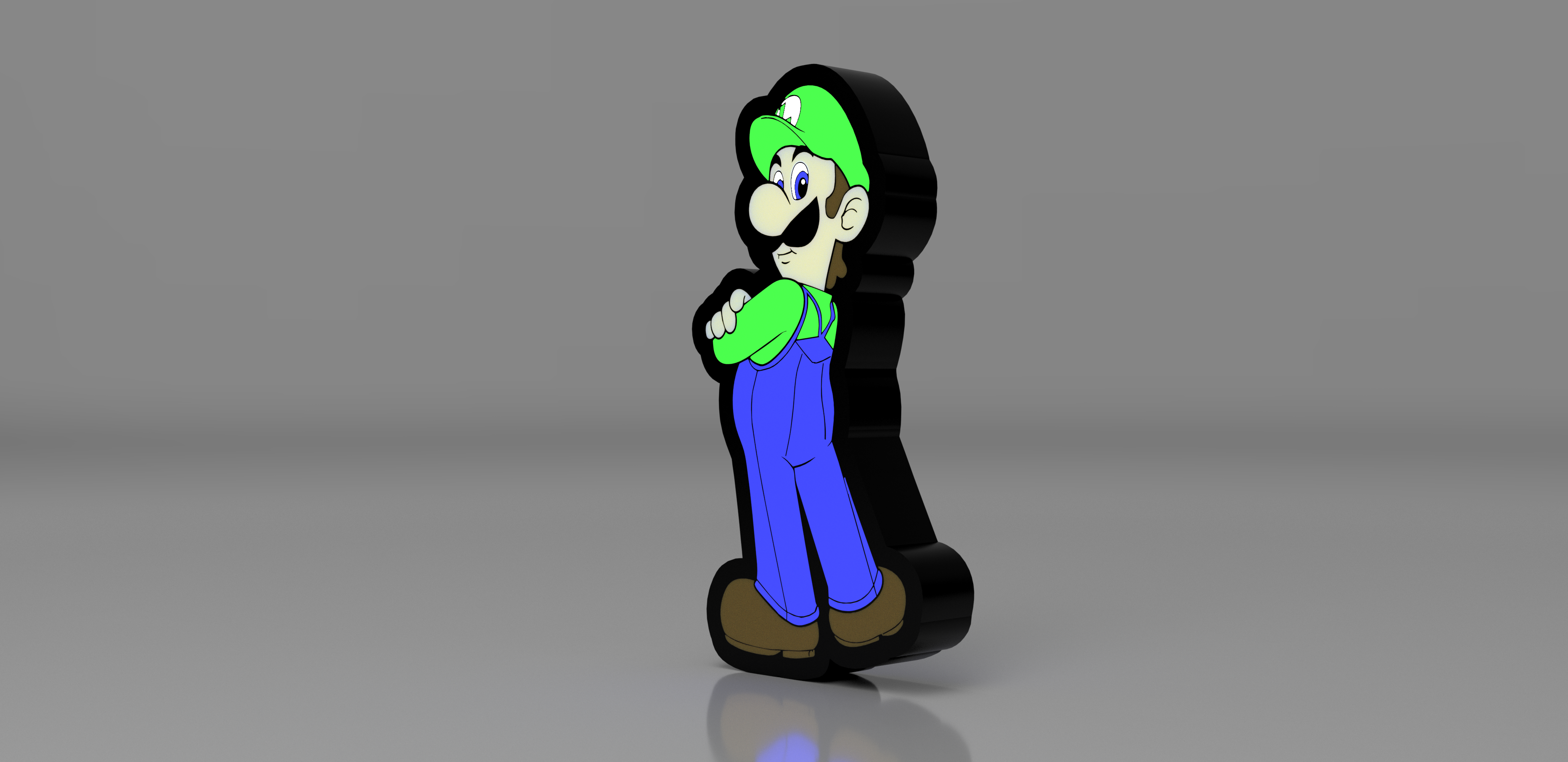 Luigi Light Box - Mario Bros - LED Lamp - LED Light