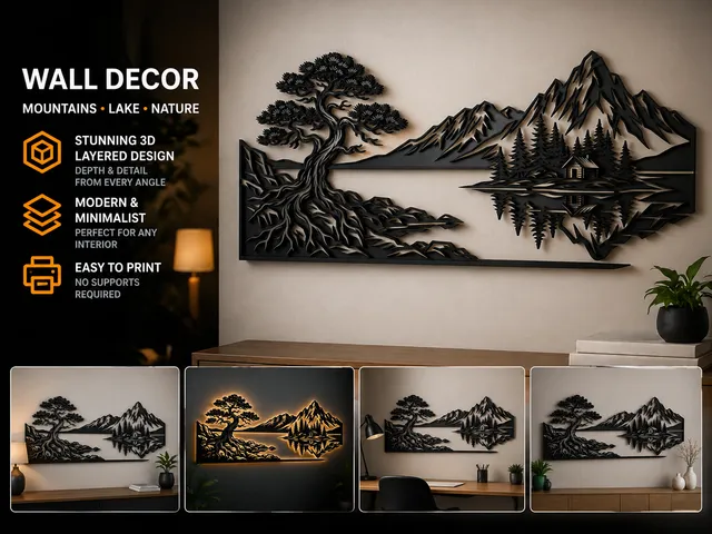 V3 Mountain landscape modern design wall decoration