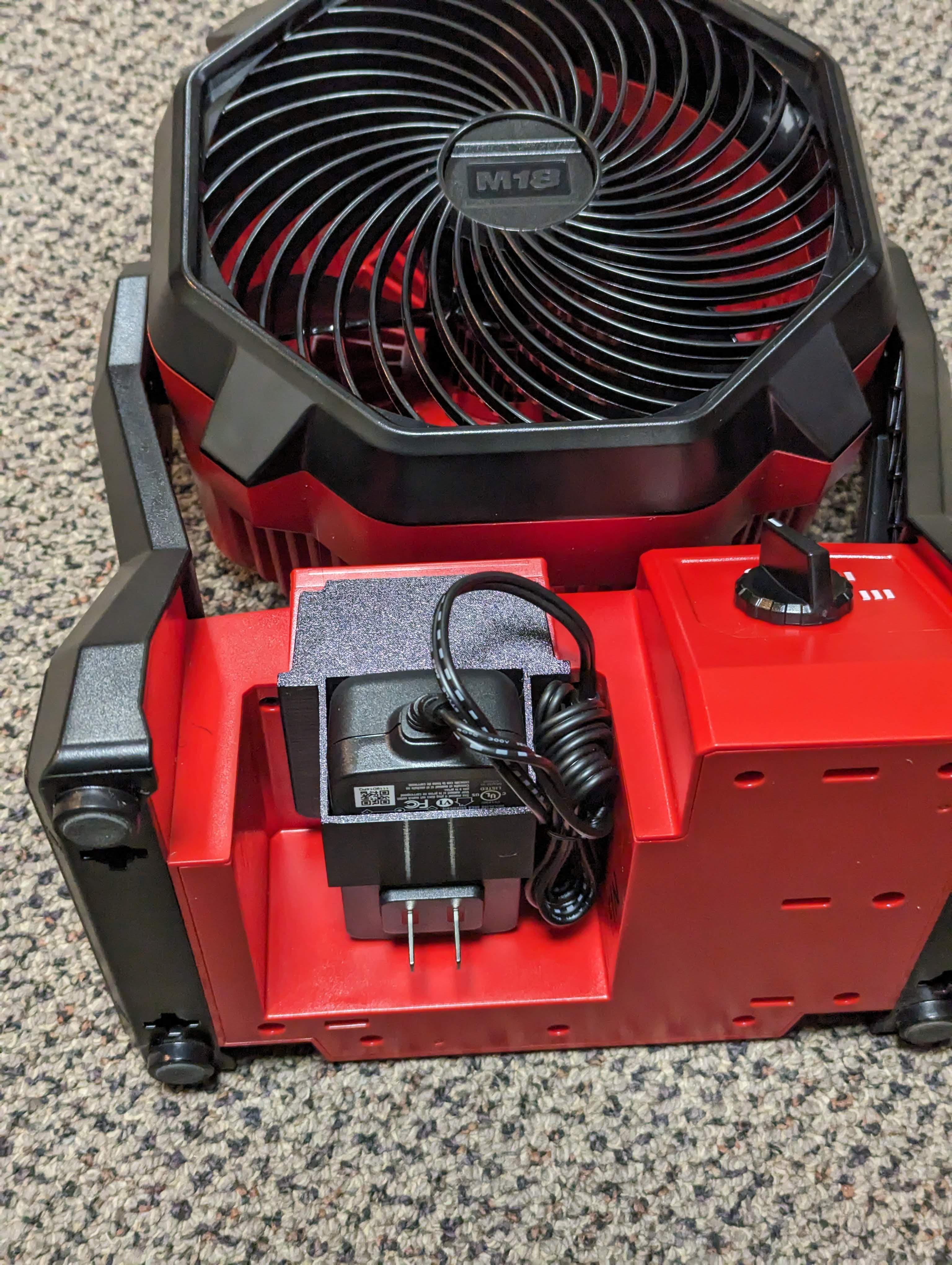 Mikwaukee M18 Fan Power Supply Holder 3D model thumbnail