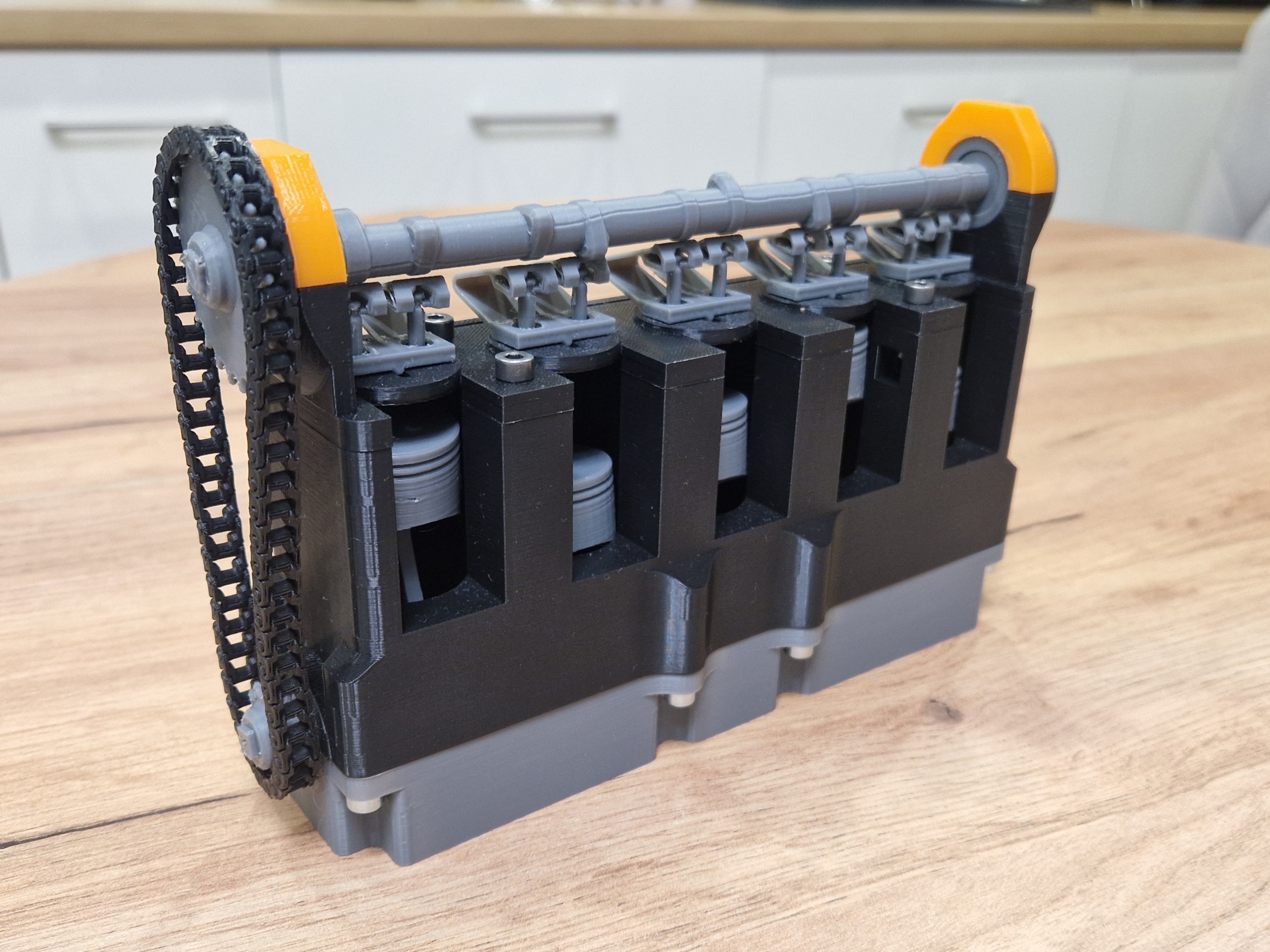 I5 Inline Engine Model | Functional Pistons, Valves & Timing Chain