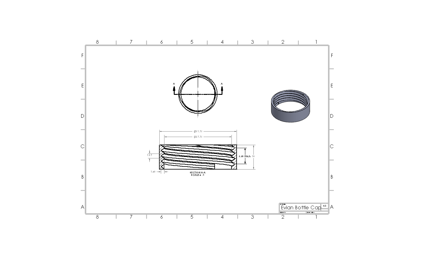 Evian 1L Plastic Bottle Cap by The Polymersmith Download free STL